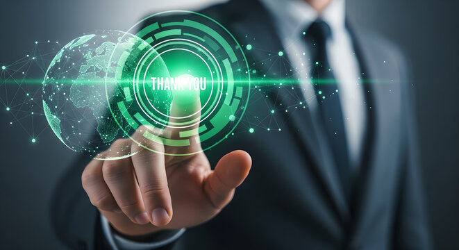 Gratitude Thank You Global Business Technology Green Copy Space