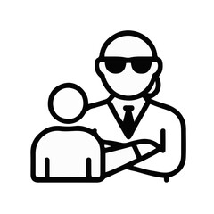 Ilustración del icono vectorial de guardaespaldas
