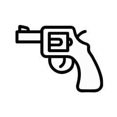 Ilustraci&oacute;n del icono vectorial de revolver
