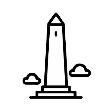 Ilustraci&oacute;n del icono vectorial de obelisco

