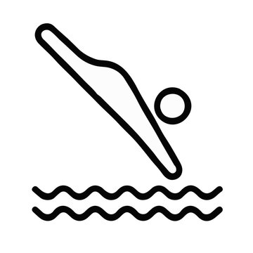 Ilustraci&oacute;n del icono vectorial de zambullirse
