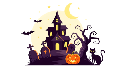 halloween background with haunted house