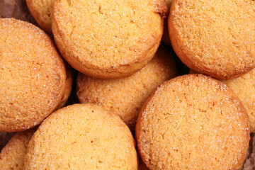 Tasty cookies as background, closeup