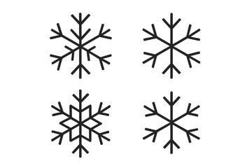 Obraz premium Snowflakes icon set symbolizing winter and cold weather