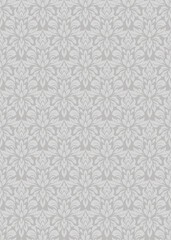 Vintage Damask Floral Pattern Seamless Vector Design with Beige Background Classic Decorative Wallpaper Elegant Style Ornamental Fabric Background for Luxury Interiors