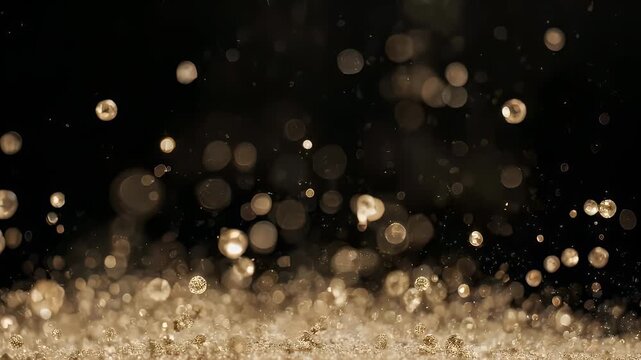 Gold bokeh abstract over sparkling gold texture