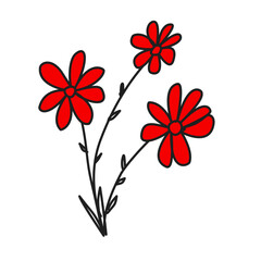 Elegant Minimalist Flower Art illustration