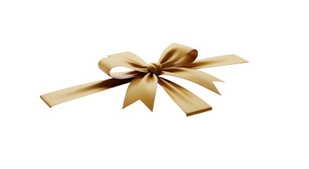Fototapeta premium Elegant Gold Ribbon Bow Tied on White Envelope