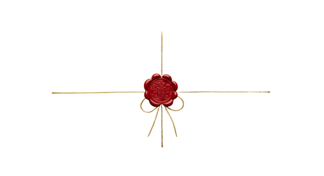 Elegant Vintage Brown Envelope with Classic Red Wax Seal and Golden String, Symbolizing Important Confidential Correspondence, Isolated on White for Official Announcements, Historical Documents,