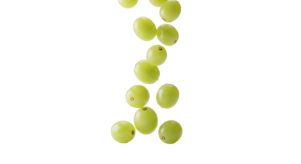 Fresh Green Grapes Falling and Levitating in Studio