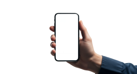Hand holding a blank screen smartphone