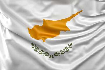 Ruffled Flag of Cyprus. 3D Rendering