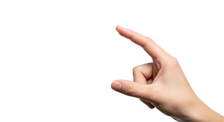 Human Hand Holding Blank White Card Mockup on Clean White Background, Ideal for Custom Design, Branding, Business Presentation, and Marketing with Ample Copy Space