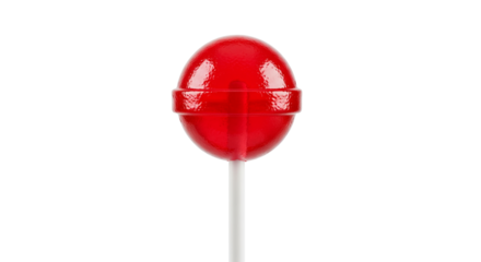 Red Lollipop Isolated on White, Close-up
