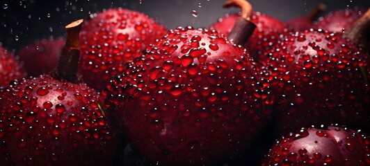 Pointillist grunge design of Miracle fruit with abstract dotted pattern ,generative AI