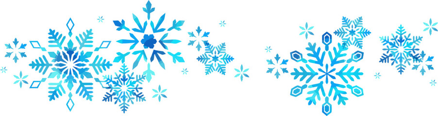 ステンシル風の雪の装飾用イラスト