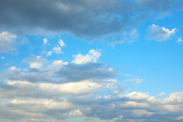 Beautiful view of blue sky with clouds as background
