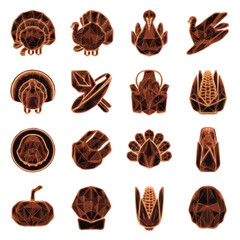 Thanksgiving bundle Collection of thanksgiving themed icons and illustrations in brown tones