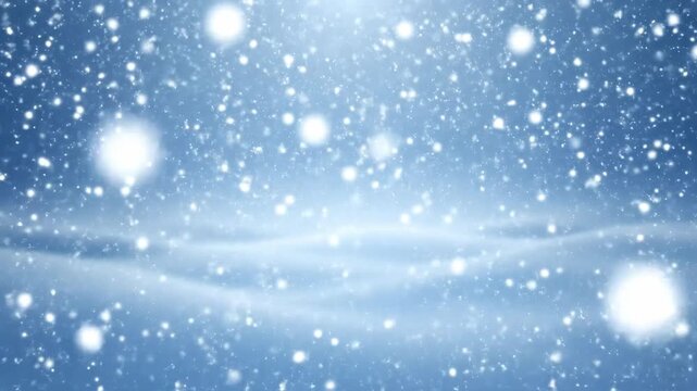 Abstract seamless loop of countless digital snow particles gently drifting downwards creating a tranquil winter background design element, snow, backdrop