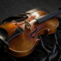 Fototapeta premium Elegant Classical Violin on Dark Background – Artistic Instrument Showcase