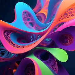 Abstract Geometric Art Design with Vibrant Colors