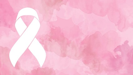 pink ribbon breast cancer awareness on watercolor backgrounds — soft pastel pink textures symbolizing hope, care, and health support for women’s wellness campaign - Powered by Adobe