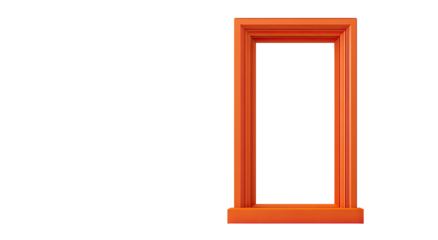 Orange doorway on black background