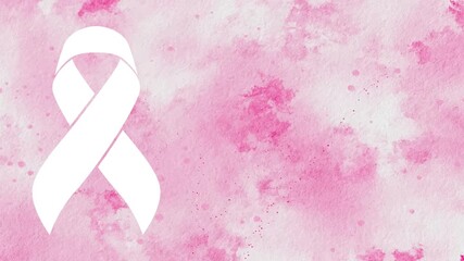 pink ribbon breast cancer awareness on watercolor backgrounds — soft pastel pink textures symbolizing hope, care, and health support for women’s wellness campaign - Powered by Adobe