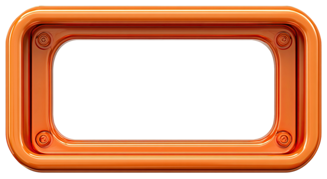 Orange rectangular frame with a black background