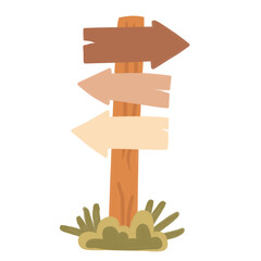 Arrow Trail Sign Illustration in Flat Cute Style for Adventure and Travel Design