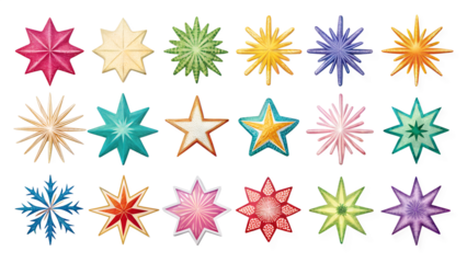 set of colorful stars star, symbol, design, seamless, gold, sign, art, shape, icon, stars, vector, pattern, set, christmas, yellow, collection, element, color, illustration, decoration, colorful, rati