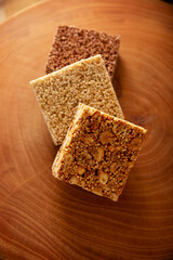 Alegrias. Healthy snack.Typical Mexican candy made from amaranth and honey or sugar, it is molded...