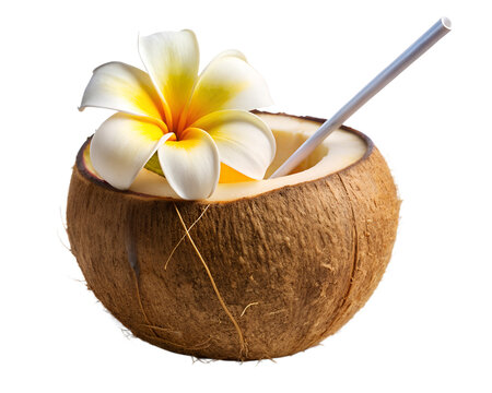 coconut and frangipani flower flower, nature, blossom, relax, floral, massage, decoration, isolated, natural, hawaii, frangipani, tropical, yellow, plumeria, beauty, plant, bloom, spring, bali, zen, s