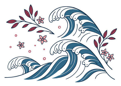 vector illustration of an abstract floral background vector, wave, blue, nature, winter, ornament, texture, symbol, wallpaper, shape, fish, art, illustration, design, water, pattern, decoration, splas