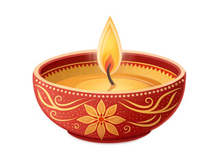 burning candle illustration design for Diwali isolated on white background. PNG Transparent file type with high definition quality And vibrant color grading Available.