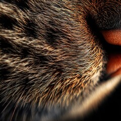 Macro shot revealing the unique texture of a cat's tongue.
