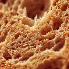 Detailed macro view of a bread crust's unique texture.