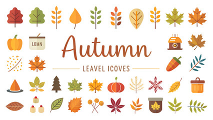 vector set of autumn leaves isolated on white background. PNG Transparent file type with high definition quality And vibrant color grading Available.