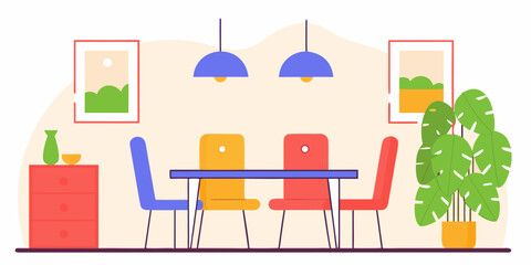 interior of a house chair, furniture, dining, wall, desk, decor, decoration, business, window, office, cafe, chairs, table, interior, home, wood, wooden, seat, 3d, dinner, empty, restaurant,