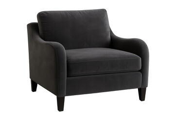 Fototapeta premium Dark gray velvet armchair furnishing home interior comfort