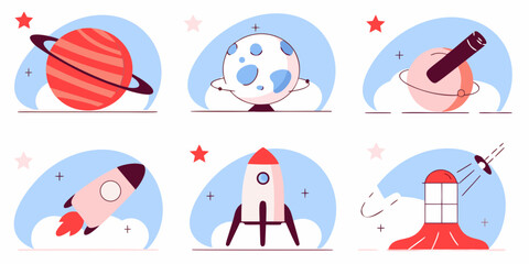 space rocket vector flat illustration isolated on white background. PNG Transparent file type with high definition quality And vibrant color grading Available.