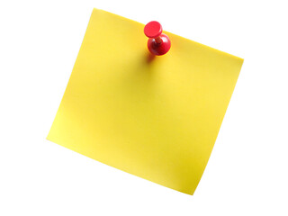 yellow sticky note with push pin list, announcement, board, empty, office, reminder, note, paper, sticky, yellow, message, business, post-it, bulletin, thumbtack, stick, remind, notepaper, adhesive, m