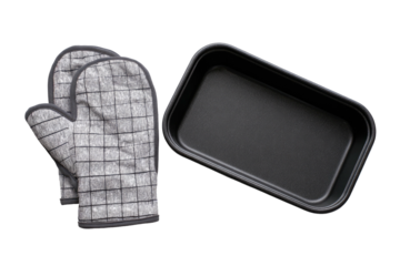 Oven mitts and baking pan