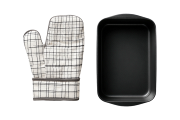 Baking oven mitt and pan