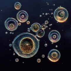 Detailed microscopic organisms in a drop of water, showcasing diversity.