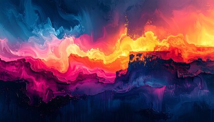 Vibrant Abstract Cloudscape Digital Painting.