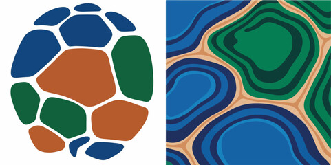 Abstract Organic Earth Patterns, Segmented and Topographic Forms