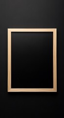 Wooden frame on a black background, perfect for showcasing your artwork or photography in a minimalist and elegant style