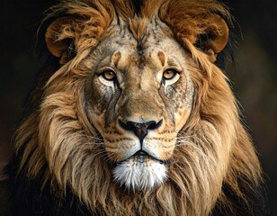 Intense Gaze - A Majestic Lion Portrait in Natural Light.