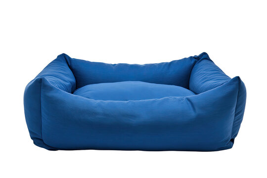 Blue rectangular dog bed